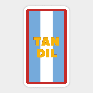 Tandil in Argentina Flag Colors Vertical Sticker